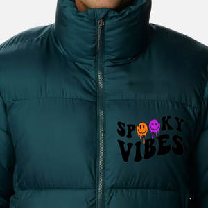 Veste d'hiver matelassée en coton pour homme, style urbain, avec capuche amovible, col montant, chaude et épaisse, design bulle, logo frontal - Product Image 4