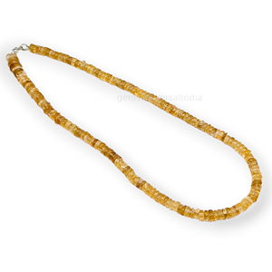 Luxury Grade Yellow <b>Citrine</b> Gemstone Smooth Tyre Beaded Necklace with Lightweight 925 Sterling Silver Clasp for Women <b>Jewelry</b> - Product Image 5