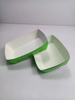 Boîtes alimentaires jetables auto-érectiles en papier kraft laminé mat imperméable en forme de bateau pour plats à emporter et restauration rapide