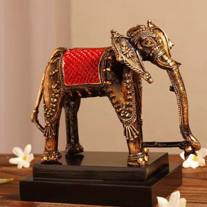 Heritage Style Brass Handcrafted <b>Elephant</b> Figurine Decorative Sculpture For Home Temple Office <b>Table</b> Exclusive Art Piece - Product Image 1