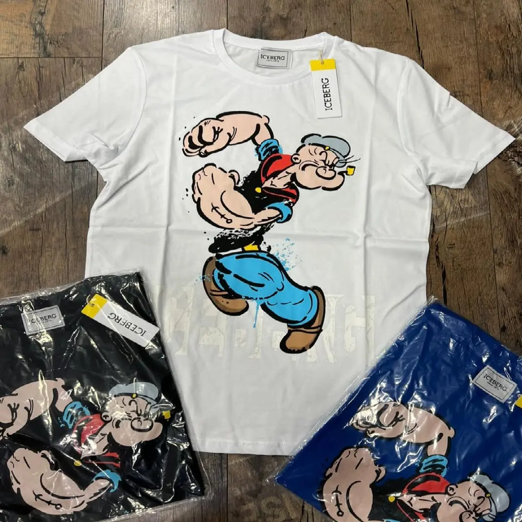 Goodie Camiseta original Popeye Knock Out de dos mangas para hombre-alta calidad hecha en Turquía