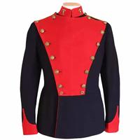 Uniforme militaire français grande taille, longue veste en laine avec garniture en fourrure de mouton