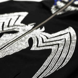 Service OEM – Nouveaux sweats à capuche zippés pour hommes en coton 100 % avec strass, écologiques, respirants, légers, confortables et de haute qualité - Product Image 4