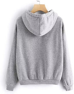 Sweat à capuche imprimé pour femmes, pull en molleton de coton de couleur unie pour l'hiver, design décontracté, nouvel arrivage - Product Image 2