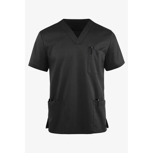 Costumes de gommage doux bleus pour hommes col en V taille régulière 3 poches uniformes de gommage d'infirmière médicale pour le personnel hospitalier - Product Image 2