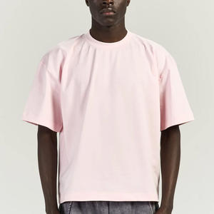 T-shirts décontractés surdimensionnés de couleur unie à col ras du cou en coton pour hommes Gym Fitness Sports à manches courtes Vente promotionnelle de logo personnalisé - Product Image 3