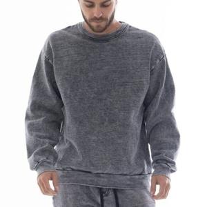 Jersey de cuello redondo personalizado de alta calidad 100 algodón Vintage ácido lavado pulóver sudadera - Product Image 5