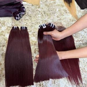 Paquetes de cabello humano recto de hueso de pelo Remy vietnamita crudo con cierre de encaje recto sedoso doble cutícula dibujada alineada - Product Image 4