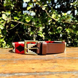 100% boucle en laiton massif rouge feu recycler fil eau Buffalo cuir Polo ceinture nouveau Design unisexe accessoires 35MM largeur - Product Image 4