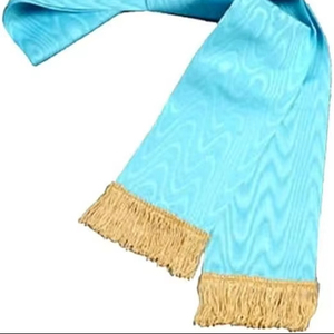 สายสะพายอัศวินแห่งตะวันออก รุ่นเรกาเลีย ลอดจ์ ไนท์ เมสัน สีน้ำเงิน - ทำจากริบบิ้นลายวอเตอร์มาร์คสีน้ำเงิน (มัวร์) - Product Image 1