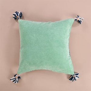 Floral Embroidered Handmade New Design <b>Cushion</b> Cover With Tassels Products At Best Wholesale Price <b>50x50</b> Cm For Living Room - Product Image 3