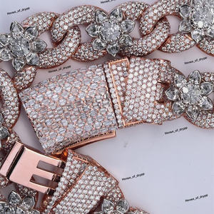 Collar Cubano de Plata 925 con Incrustaciones de Diamantes de Imitación, Estilo Hip Hop, Joyería de Lujo - Product Image 2