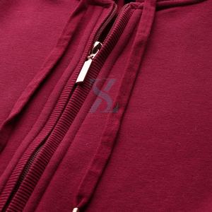 Vêtements pour femmes taille OEM Sweats à capuche à fermeture éclair et couleur bloquée pour femmes Sweats à capuche zippés en coton et polyester pour femmes - Product Image 5
