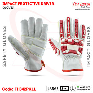 Guantes de conductor de piel de cabra resistentes a impactos TPR superventas Guantes de trabajo y conducción al aire libre de Pakistán - Product Image 5