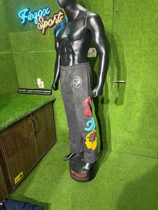 Vente en gros de pantalons baggy décontractés pour hommes de haute qualité 100% coton molleton léger vieilli logo sérigraphié lavé à l'acide - Product Image 2