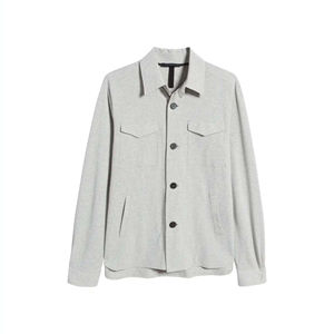 Vente en gros Chemise en jean respirante à col montant personnalisée pour hommes, veste en jean à manches longues, chemise habillée délavée, uniforme en vrac - Product Image 5