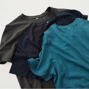 Camiseta de algodón de cáñamo de alta calidad al por mayor, camiseta de manga corta con cuello redondo, camiseta Homme Coton con gráfico y logotipo personalizado para hombre - Product Image 2