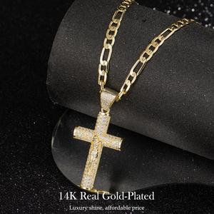 Collar de Cruz de Oro de 18k Vintage con Colgante de Jesús, Joyería de Moda de Circonio Antideslustre Personalizada de Fábrica para Mujer y Hombre - Product Image 5