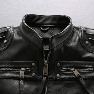 Stylish Men Real <b>Leather</b> Biker <b>Vest</b> | Handmade Sleeveless Waistcoat for Casual Fashion, Motorcycle & Streetwear Trends - Product Image 6
