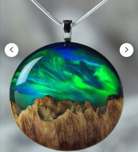 Wholesale Creative Handmade Glowing Tradition Neackles in Unique Dark <b>Blue</b> Sky Clouds Resin Luminous Necklace for Women - Product Image 5