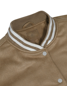 Vêtement d'hiver pour homme de haute qualité, style streetwear, col montant, séchage rapide, nylon suédé, fermeture éclair, motif uni, service OEM, devant - Product Image 2