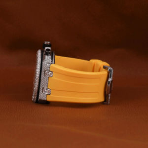 High Quality Handmade Custom Moissanite Diamond Round Full Iced Out Hip Hop Design Automatic <b>Mechanical</b> <b>Watch</b> in Rubber Band - Product Image 2