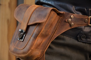 Personalized Hip Bag Leather Fanny Pack <b>Belt</b> Utility Festival <b>Belt</b> Hip <b>Pouch</b> Motorcycle Waist Bag LWB-0056 - Product Image 6