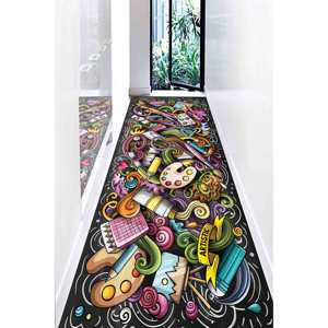 Tapis de peintre, Tapis coloré, Tapis à motifs de pinceaux, Tapis artistique, Tapis pour salle d'activités créatives, Tapis en chenille - Product Image 3