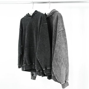 Sweat à capuche délavé sur mesure sweat à manches longues de luxe sweat-shirt à capuche surdimensionné vintage délavé pour hommes - Product Image 2
