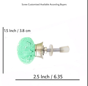 CK 558, perillas de cristal verde con burbujas de cristal, calidad de exportación, tiradores de cajón de cerámica de Metal para cocina, comedor, tocador - Product Image 3