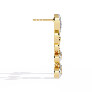 Pendientes de Lujo Unisex Lord Krishna con Diamantes Brillantes de Oro Sólido de 18K, Diamantes Cultivados en Laboratorio, Corte Baguette Cónico, Certificados por IGI - Product Image 3