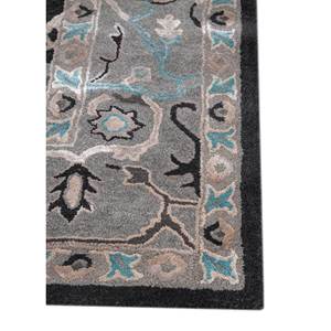 Tapis Kasbah bleu en laine et viscose tuftés à la main, motifs floraux et abstraits modernes pour la maison, le couloir et le salon - TRA-14159 - Product Image 4