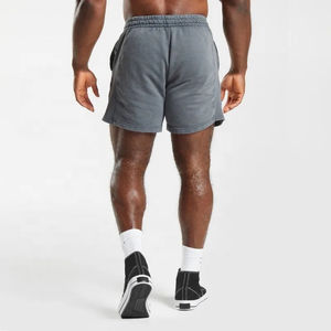 Short de survêtement confortable pour hommes poche ceinture élastique vente en gros de short de jogging décontracté en coton imprimé délavé à l'acide avec logo personnalisé - Product Image 2
