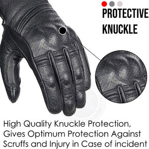 Direct Factory Customizable Full-Genuine Leather Motorbike Riding <b>Gloves</b> <b>Waterproof</b> Breathable UV Protection Touchscreen Outdoor - Product Image 3