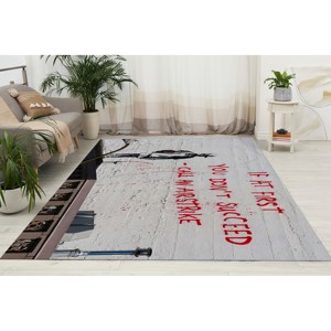 Alfombra Decorativa Impresa con Diseño de Graffiti de Banksy, para Interiores, Alfombra Delgada No Tejida - Product Image 2