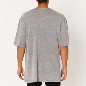 T-shirt en soie surdimensionné pour hommes, 100% jersey de coton, nouveau style, logo personnalisé, délavé à l'acide, vente en gros 2025 - Product Image 6