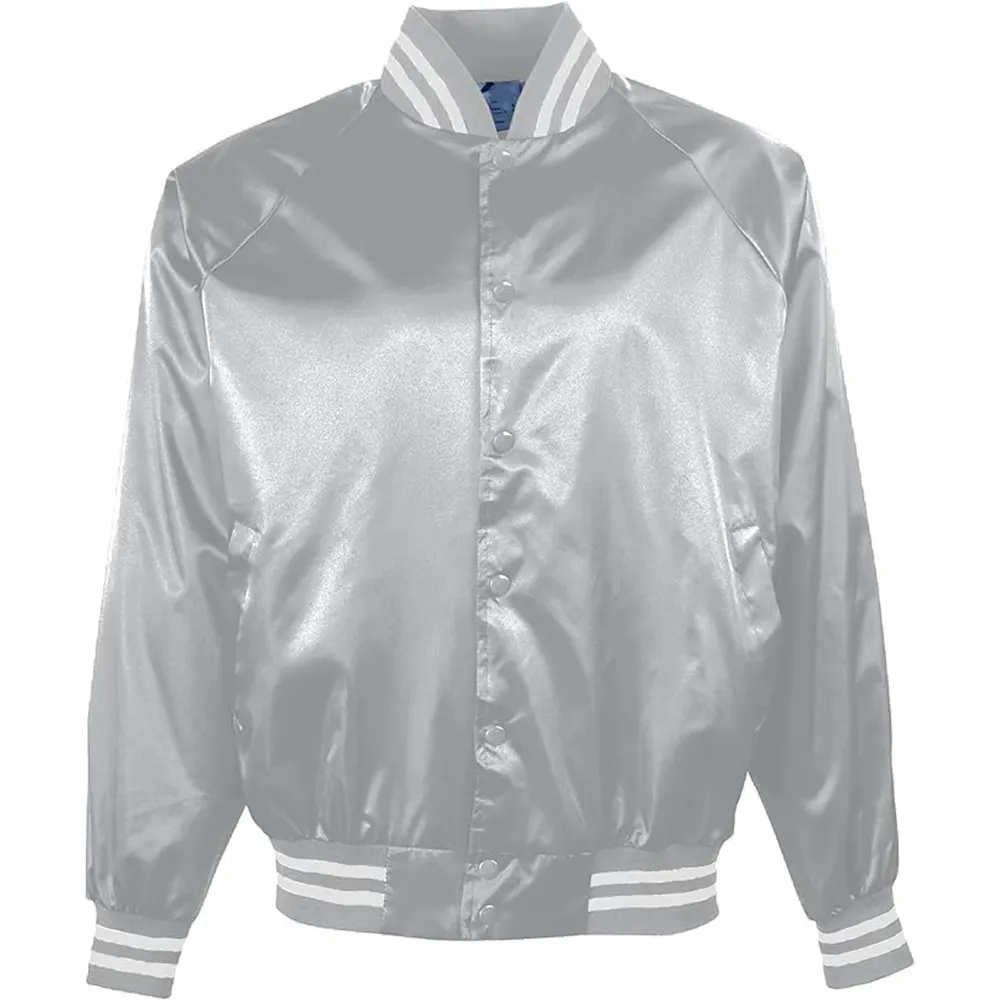 Düşük fiyat saten erkek özel bombacı ceketleri toptan rahat Fit tüm renkler yüksek kalite okul kolej beyzbol Varsit