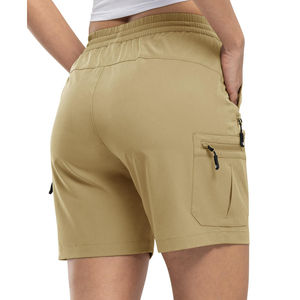 Short léger à séchage rapide pour femmes Short d'été Taille élastique Poches à fermeture éclair Logo personnalisé 2026 - Product Image 2