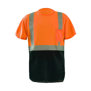 Safety Work <b>Shirt</b> Reflective High Visibility Short Sleeve Workwear Men Fluorescent Construction <b>Shirt</b> Hi Vis Protective Uniform - Product Image 6