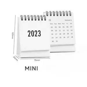 Özel Mini takvim 200GSM mat kağıt CMYK masası aylık planlayıcısı takvim 2023