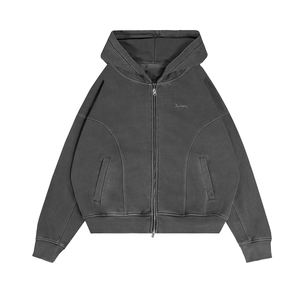 OEM algodón hombres gimnasio sudaderas con capucha pulóver cara completa cremallera impresión personalizada al por mayor en blanco cremallera completa Sudadera con capucha para el invierno - Product Image 5