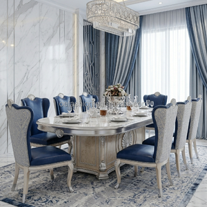 Custom European Classic Upholstered <strong>Bed</strong> with Curved Wingback Headboard for Villa Hotel Suite Projects - Product Image 6