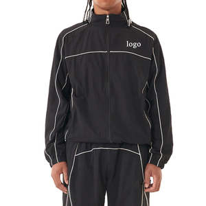 Nueva ropa de correr Chándales unisex conjuntos cortavientos con cremallera hechos a medida para hombres y mujeres con cuello con capucha - Product Image 4