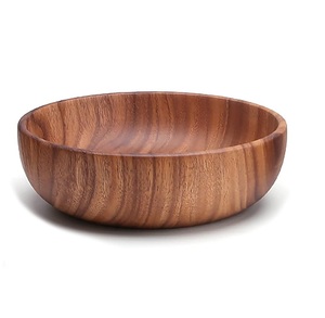 Bol en bois rond personnalisé pour cuisine, bol décoratif en bois d'acacia pour salade, soupe et fruits. - Product Image 2