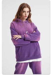 2025 nuevo estilo Vintage de gran tamaño con capucha de algodón para mujer con lavado ácido Sudadera con capucha 100% algodón Tie Dye Technics decoración de insignia de invierno - Product Image 3