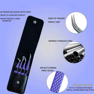 Pince à épiler professionnelle Kaamir Instruments KI-LT-2500 en acier inoxydable fabriquée au Pakistan, anti-magnétique et confortable pour les extensions de cils - Product Image 5