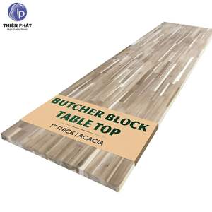 Plateau de table en acacia de qualité supérieure 48x96 pouces, épaisseur personnalisable de 1,25 à 1,5 pouces, fabriqué au Vietnam, armoires de cuisine - Product Image 1