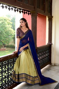Venta caliente Kanchipuram con Zari tejido de trabajo Lehenga Choli mujer moda fabricante de la India - Product Image 5