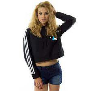 Custom Wear Wholesale Manufacturer Blank Cotton Hoodie Ladies Gym Long Sleeve Women's <b>Crop</b> <b>Tops</b> Hoodie OEM Serviced - Product Image 4