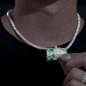 Pendentif en or blanc 14 carats Moissanite VVS-Clarity Design personnalisé argent glacé Hip Hop bijoux fins pour hommes en plaqué or - Product Image 3